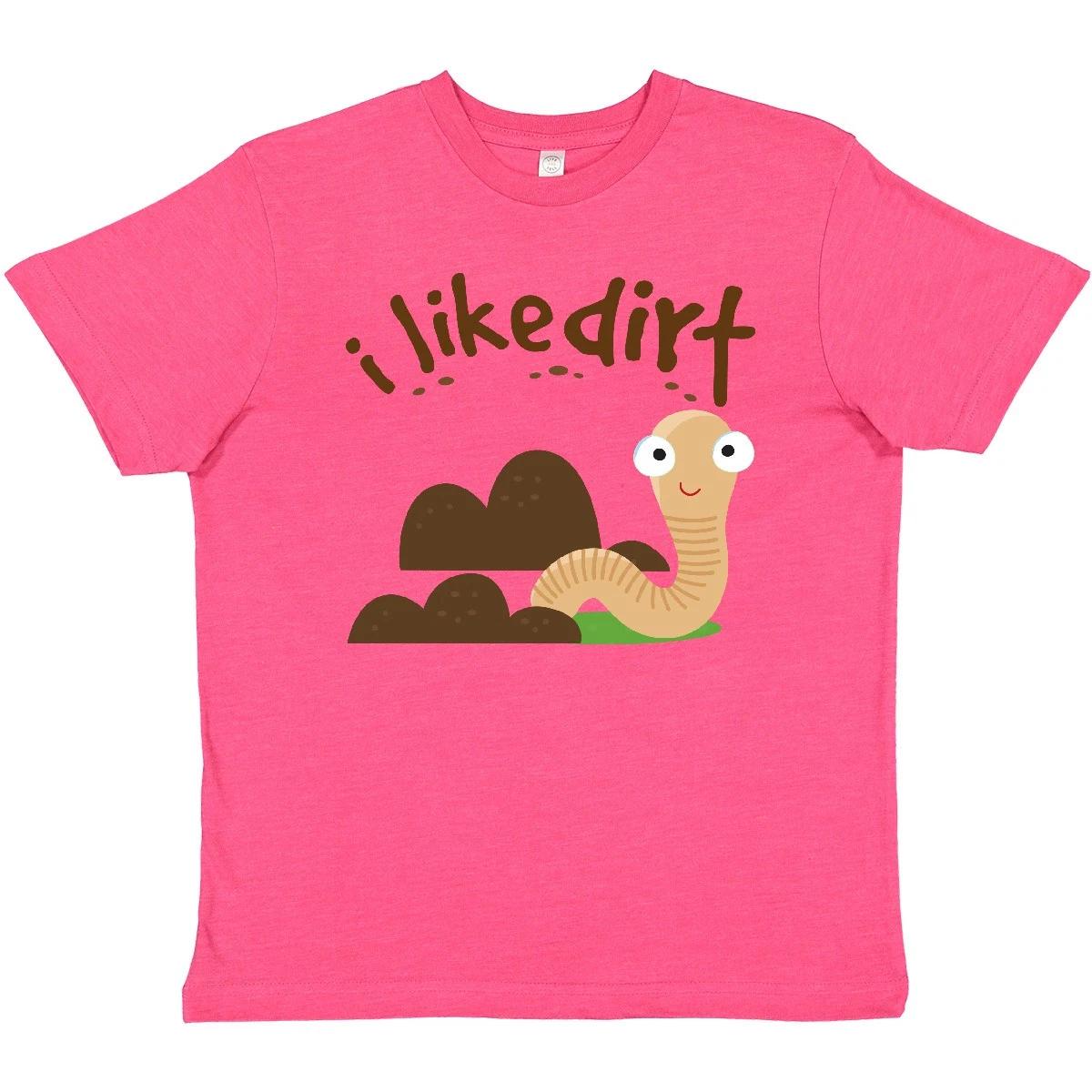 Inktastic I Like Dirt Earthworm Youth kids boys T-Shirt Worm Funny Kids Boys Tee Children 130