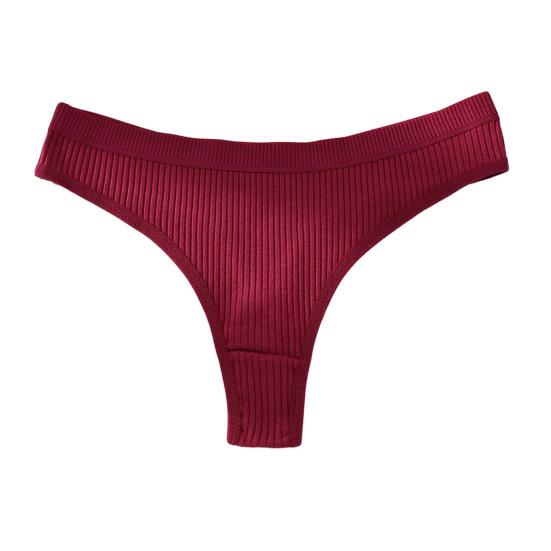 Хлопковые стринги для женщин Мягкие Низкая посадка Сексуальные Т-образная спинка Женское нижнее белье В рубчик Невидимые Дышащие Эластичные S