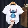 Disney Stitch Summer Graphic T-Shirt Hollow Series Short Sleeve T-Shirt