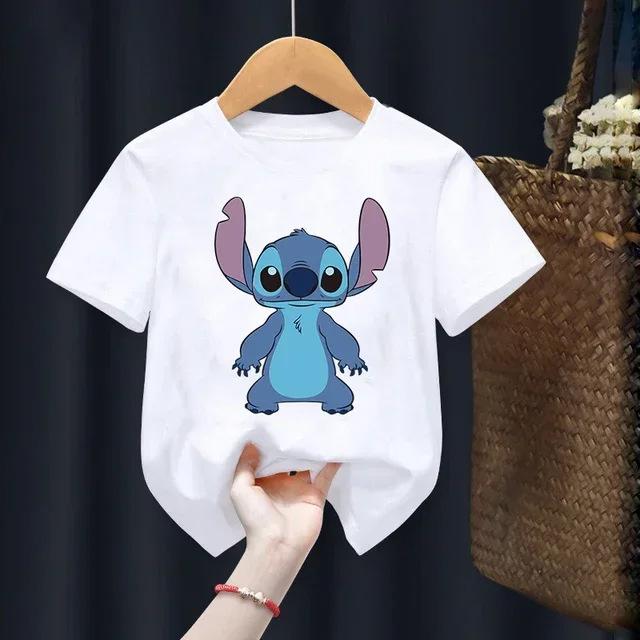 Disney Stitch Summer Graphic T-Shirt Hollow Series Short Sleeve T-Shirt