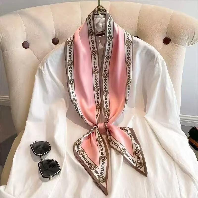 Small silk scarf women's long square scarf with shirt decoration neck guard, scarf accessories, tie, summer streamer ribbon.