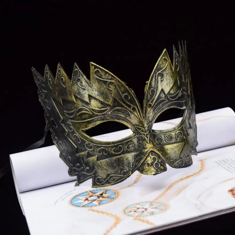 

New Vintage Masquerade Mask Men Adjustable Roman Soldier Mask Venetian Mardi Gras Rave Accessory Phantom Opera Eyemask золотой