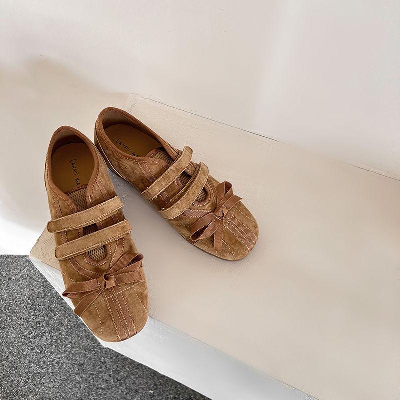 

Spot flat-bottomed sports and leisure shoes 2025 summer fashion Mary Jane shoes shoes bow German training shoes women 39 хаки