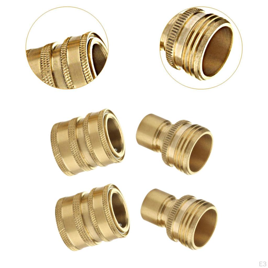 4 Pack 3/4 Inch Pressure Washer Quick Connect Garden Hose Adapters, Easy Installation, Directly