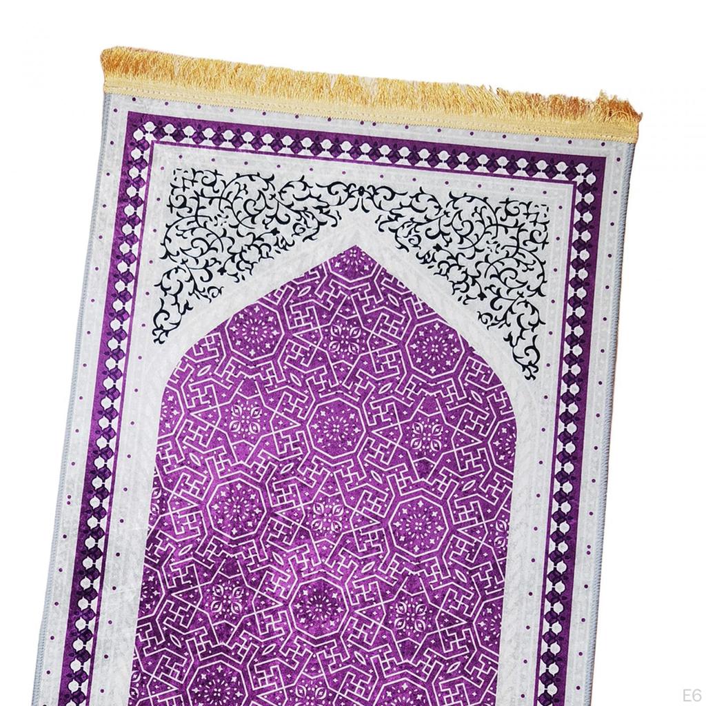 Classic Islamic Praying Mat Polyester Embroidered Wedding Decor Rectangular Velvet Prayer Rug for