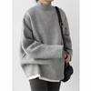 Half-high Neck Solid Color Lazy Wind Women's Sweater Autumn and Winter Loose Short Section Bottoming Knit Sweater Temperament Women's Thick