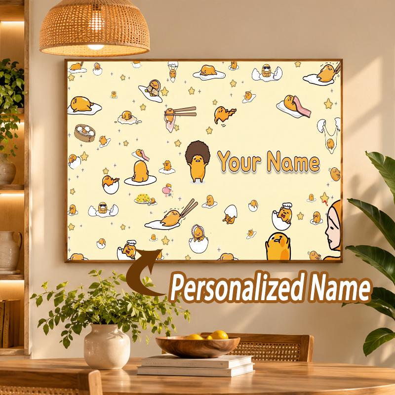 Custom Name Gudetama 5D Diamond Painting Personalized Full Drill Diamond Art Kit Gift