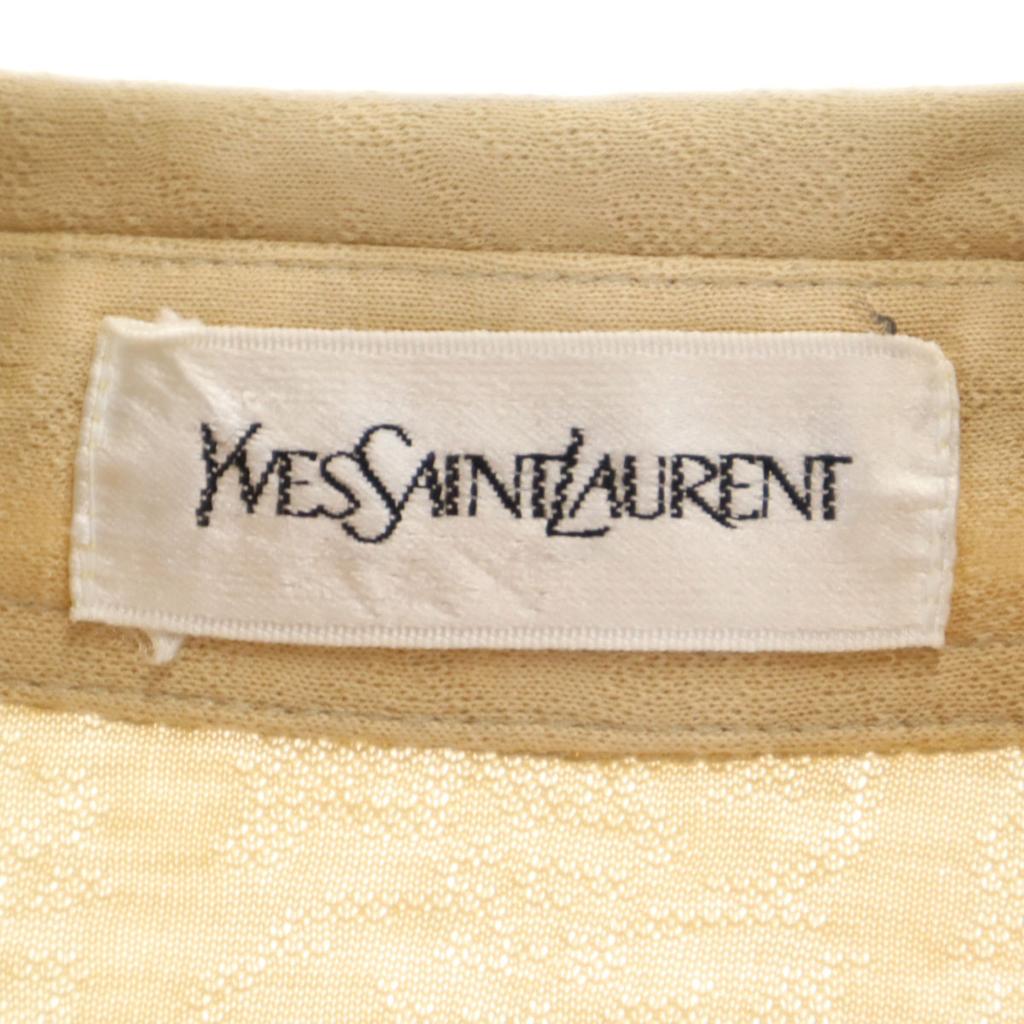 YVES SAINT LAURENT 90s Old Long sleeve Polo shirt L beige Men's Used