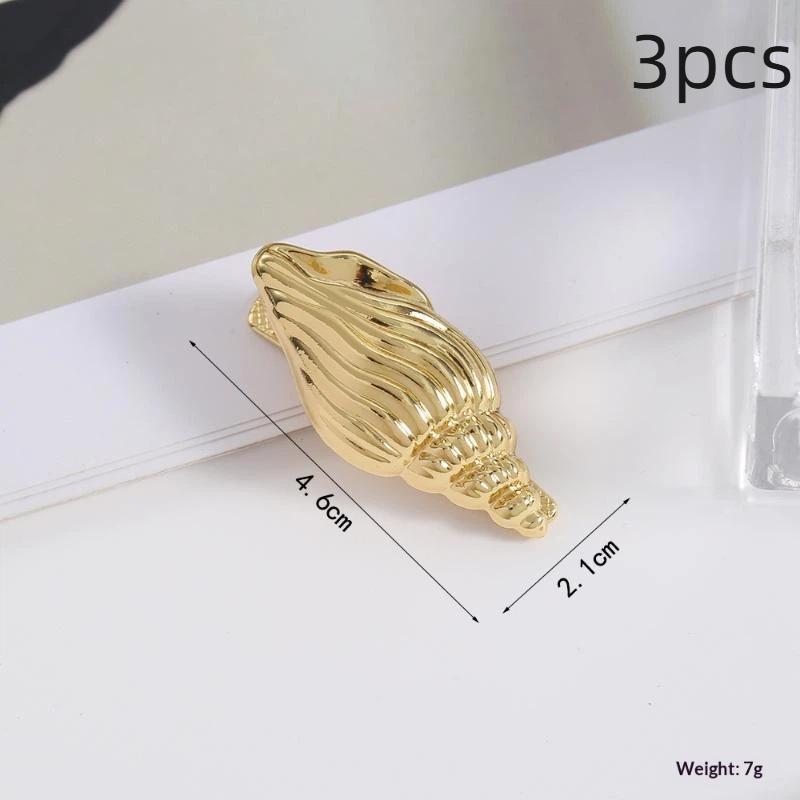 3Pcs/Set Fashion Europe America Golden Starfish Shell Duckbill Hair Clip For Women Elastic Girl Hair Accessories Headwear