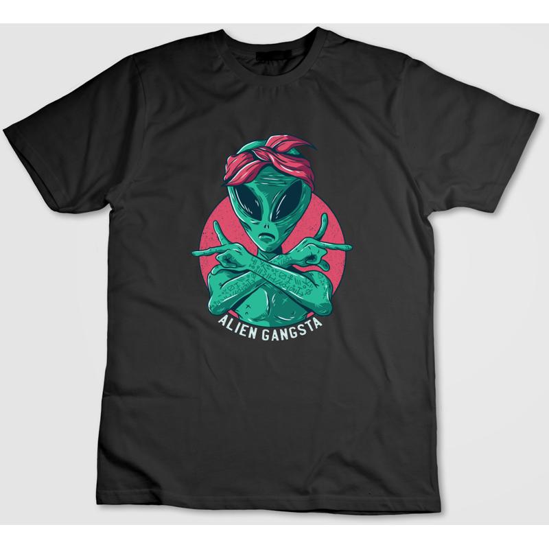 Alien Gangsta Ufo Short Sleeve T Shirt Unisex WOMEN Y102