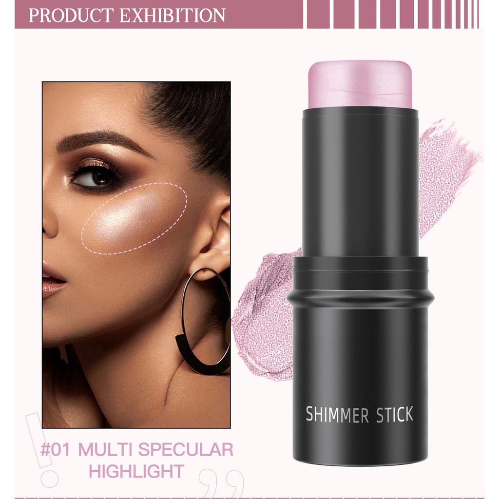 3-in-1 Natural Glow Makeup Stick | Creamy Blush, Bronzer & Soft Highlighter | Hydrating Formula, Non-Greasy Feel for All-Day Wear On Cheeks