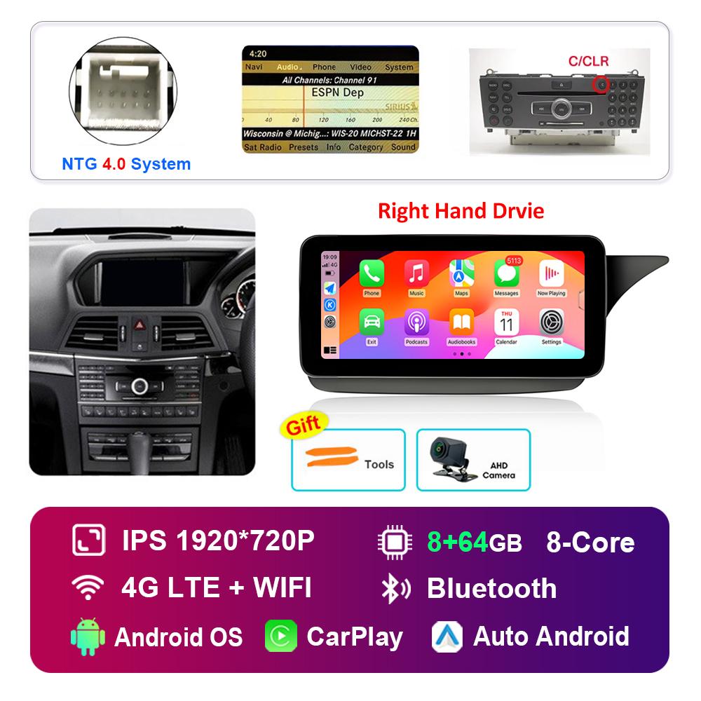 10.25'' Right Hand Drvie for Mercedes Benz E Class C207 W207 2009 - 2015 NTG 4.0 4.5 System Android Car Radio Multimedia Player