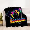 1pc Scream Mask Outdoor Blanket Lightweight Flannel, Soft & Warm, All Season Use for Sofa, Outdoor, Camping, Living Room, Office, Chair