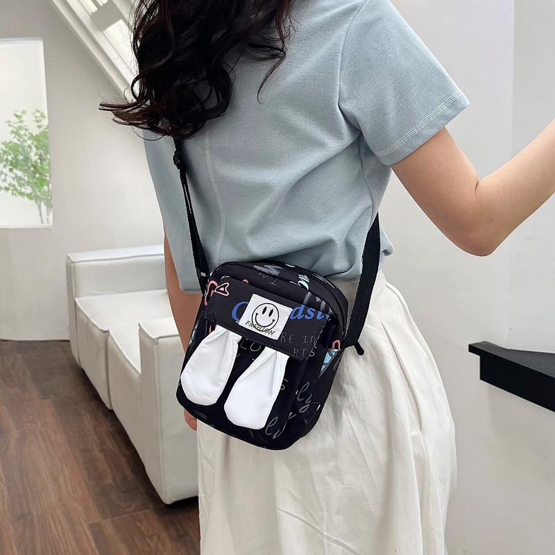 Trendy Korean Canvas Crossbody Bag For Women Stylish Cute Small Purse In Pink Green White Purple And Black