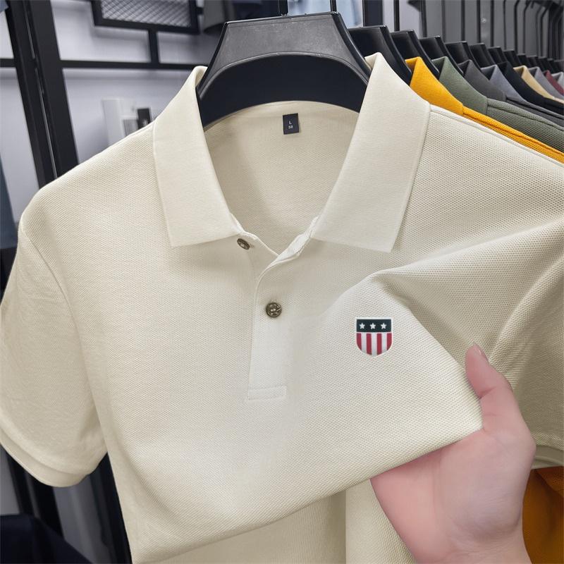 Men's Polo Shirt High Quality Lapel Flag Print Short Sleeve T-Shirt Summer Fashion Trend Men's Wear