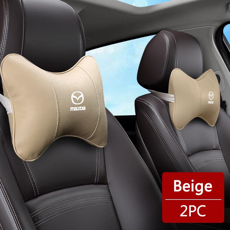 Car Neck Headrest Support Seat Soft Pillow Leather Accessory For Mazda 2 3 6 5 Atenza CX3 CX5 MX5 CX7 Axela CX30 CX90 CX60 CX50