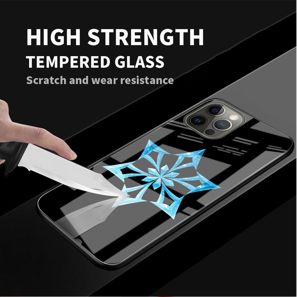 Szklane Etui Na Apple iPhone 14 13 Pro 11 12 7 8 Plus SE 2022 XR X XS Max 6 6S Hartowane Pokrowiec na Telefon Genshin Impact
