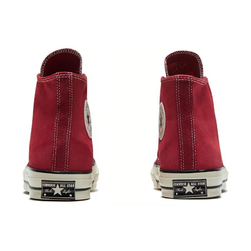 Converse 1970s Chuck Vintage Suede High Top Canvas Shoes Unisex Red and White