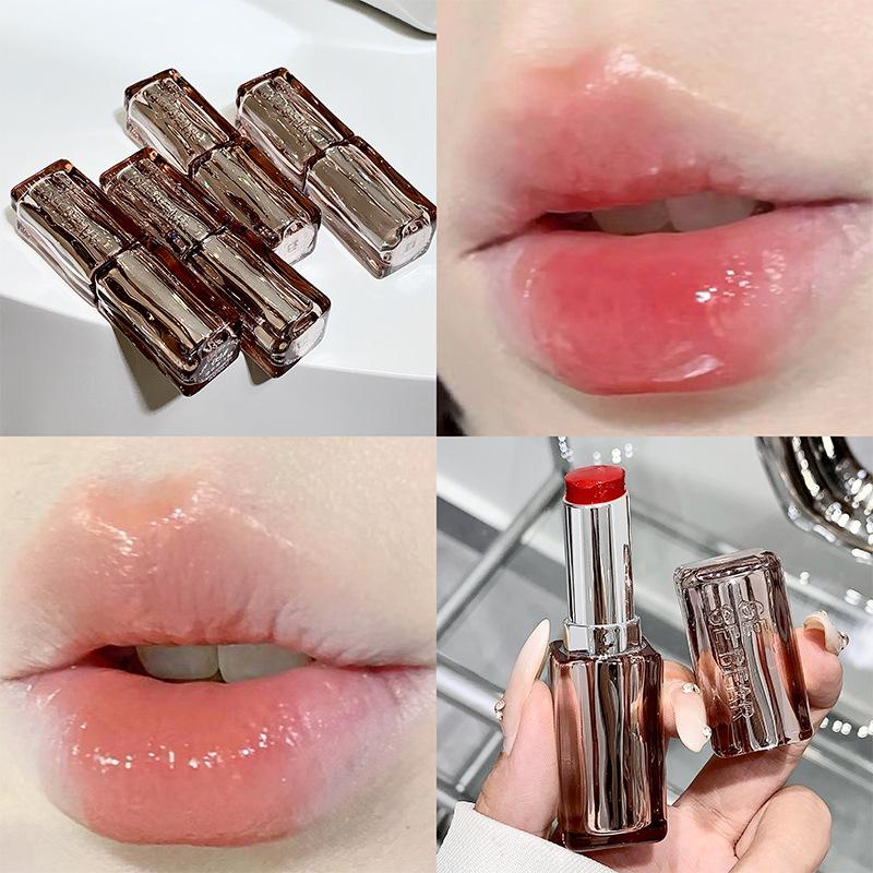 Nude Color Lipstick, Natural Look, Glossy Mirror Lip Glaze, Brightening Lip Gloss, Lip Jelly, Moisturizing Lip Balm, Student-Friendly