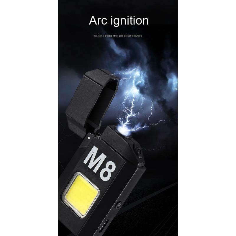 COB Work Light with Battery Electric Lighter 4 Mode Rechargeable High Lumens Portable LED Light for Camping Hiking Running Lamp