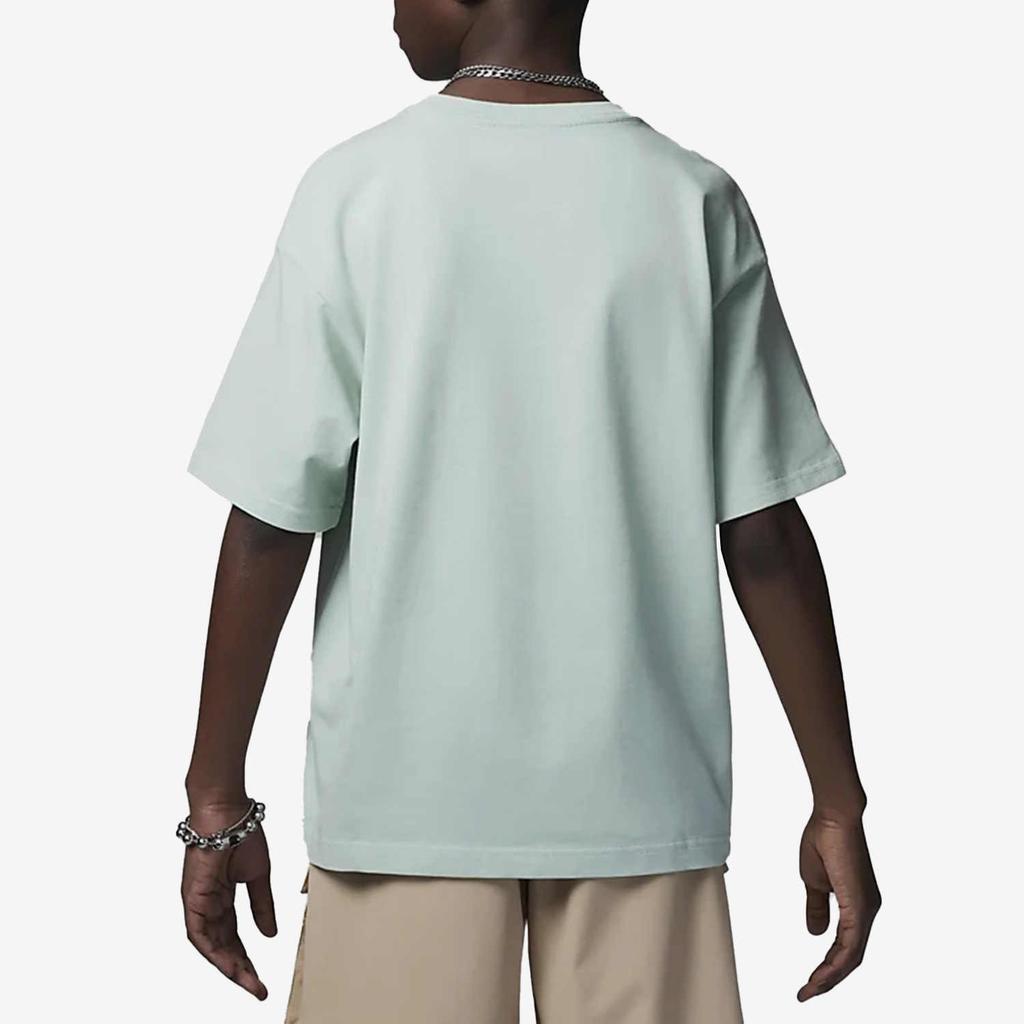 Jordan Solid Color Logo Loose Fit Crew Neck Short Sleeve T-Shirt Kids Tops Frosted-Light-Green FQ0772-321