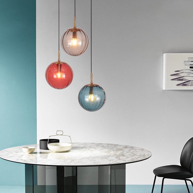 Lampada a Sospensione in Vetro Nordica per Sala da Pranzo e Bar
