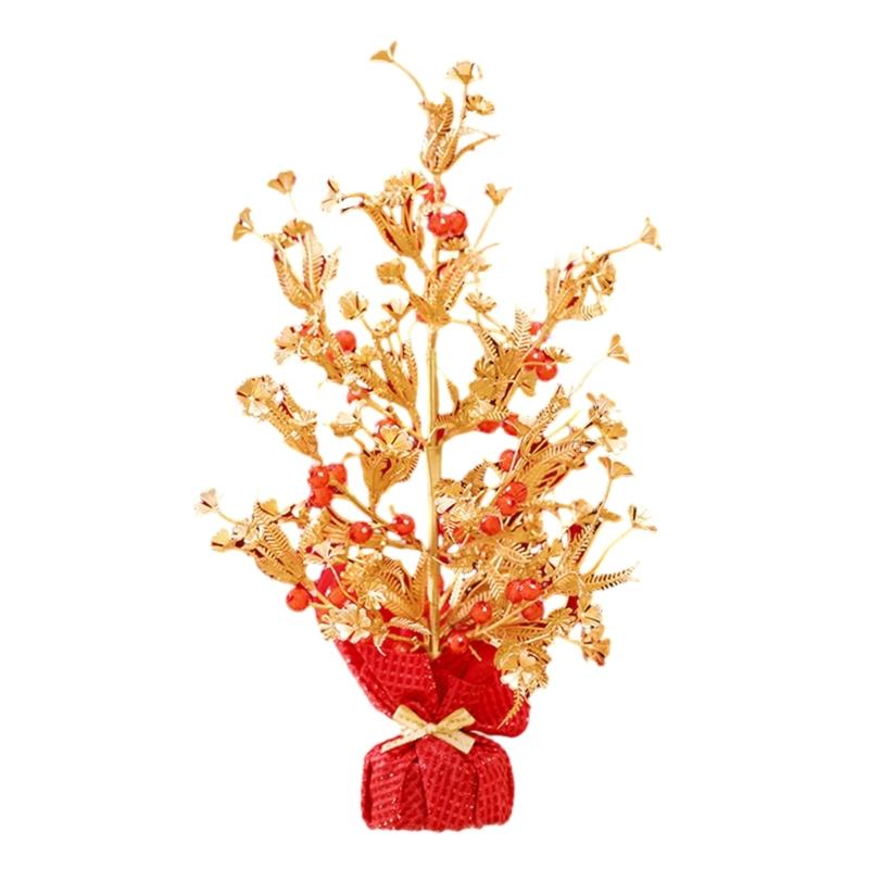 

Искусственные ягоды фруктовое дерево удачи цветок корзина китайский Новый год украшение X3UC