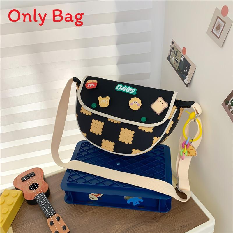 Cute Japanese Canvas Crossbody Bag With Printed Design For Daily Use