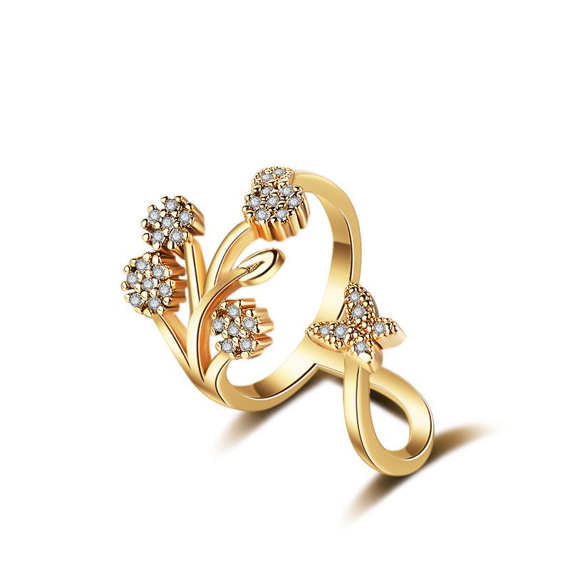 Lindon Classic Copper Alloy Zircon Ring Ladies Jewelry Wedding Promise Party Gift