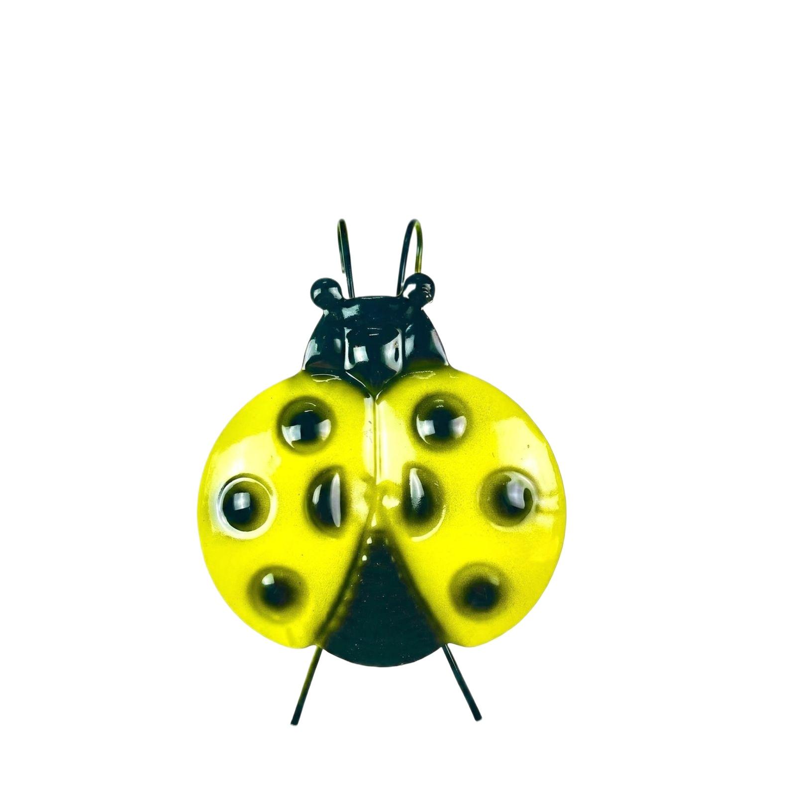 

Metal Ladybug Garden Sculpture for Outdoor Yard Decor Insect Ornament Animal Shaped Decorative Statue for Lawn Patio Balcony One Size жовтий