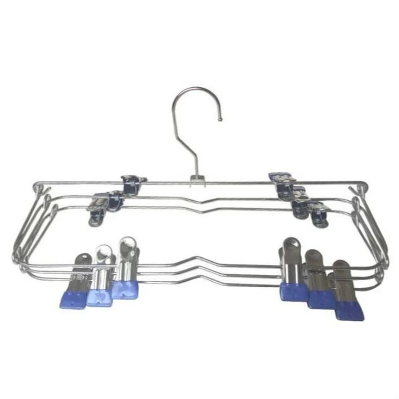 The Multi-layer Clothes Rack Comes With 12 Clips Convenient Storing Clothes Such As Folded Pants And Does Not Take Up Space
