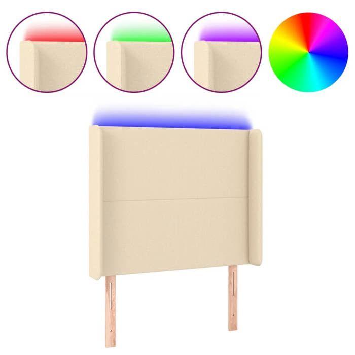 VidaXL Tête de Lit à LED Meuble de Chambre à Coucher Accessoire de Lit Simple Tête de Cadre de Lit Intérieur Crème 3123763
