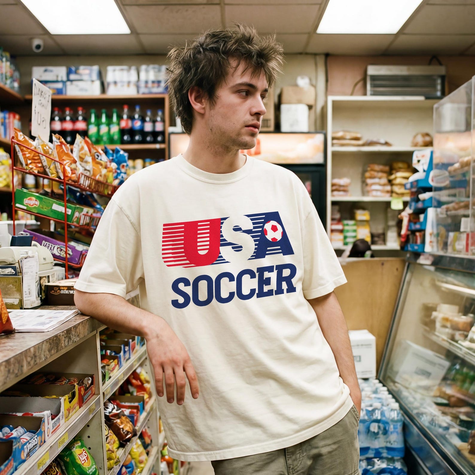 USA Soccer Team Graphic Tee, 80 s United States Fan Apparel 4XL
