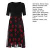Women's Patchwork Swing Chiffon Dress Short Sleeve V Neck Midi Dress Plus Size Floral Wedding Guest Dress Summer Beach Flowy Sundress