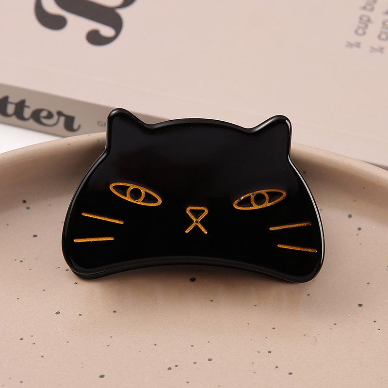 1Pcs Cute Sweet Hair Scratch Elegant Acetate Cat Grab Clip Metal Tooth Hairpin Ladies Back Of The Head Disc Hair Gripper