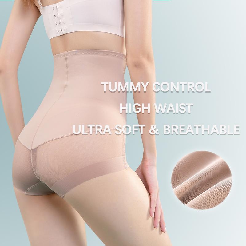 Flarixa Thin Ice Silk Panties Mesh Material Breathable High Waist Pants Bodyshaper Shaperwear Hip Llifter Women's Underwear Girl's Undies