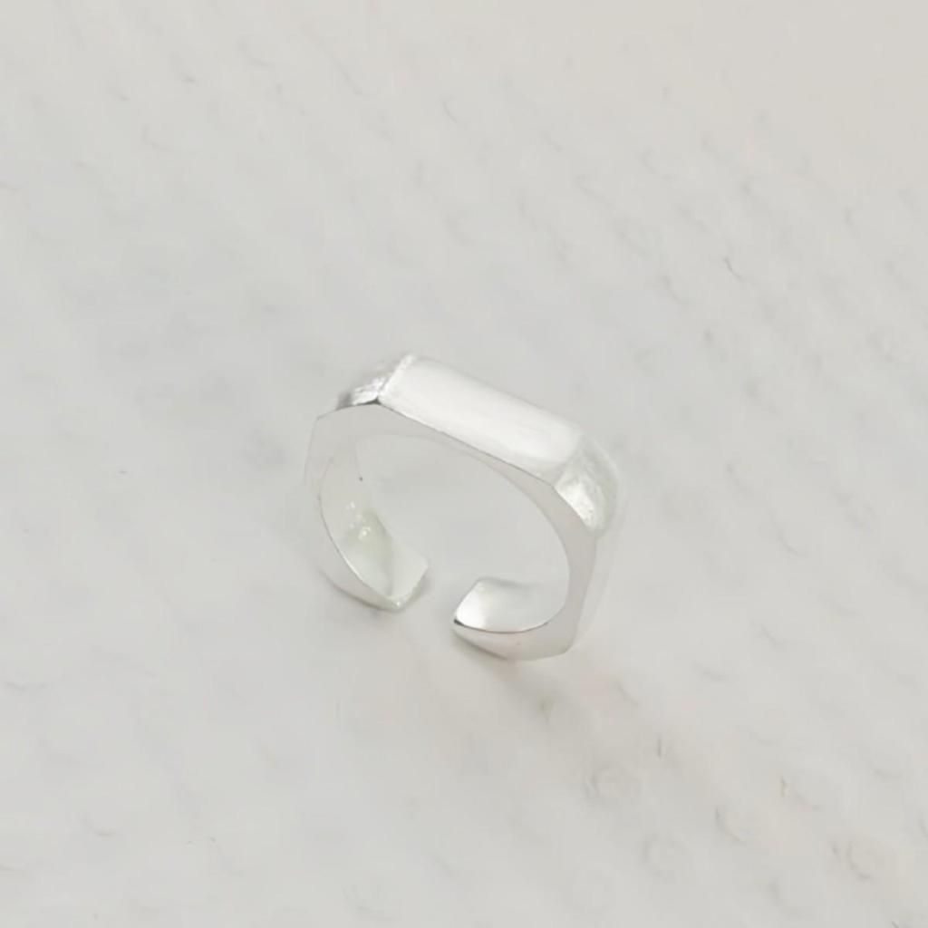 Korean Celebrity Simple Tassel Geometric Square Ring for Women