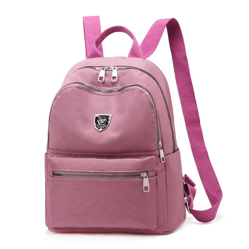 

Рюкзак из ткани Оксфорд большой вместимости простого однотонного цвета розовый