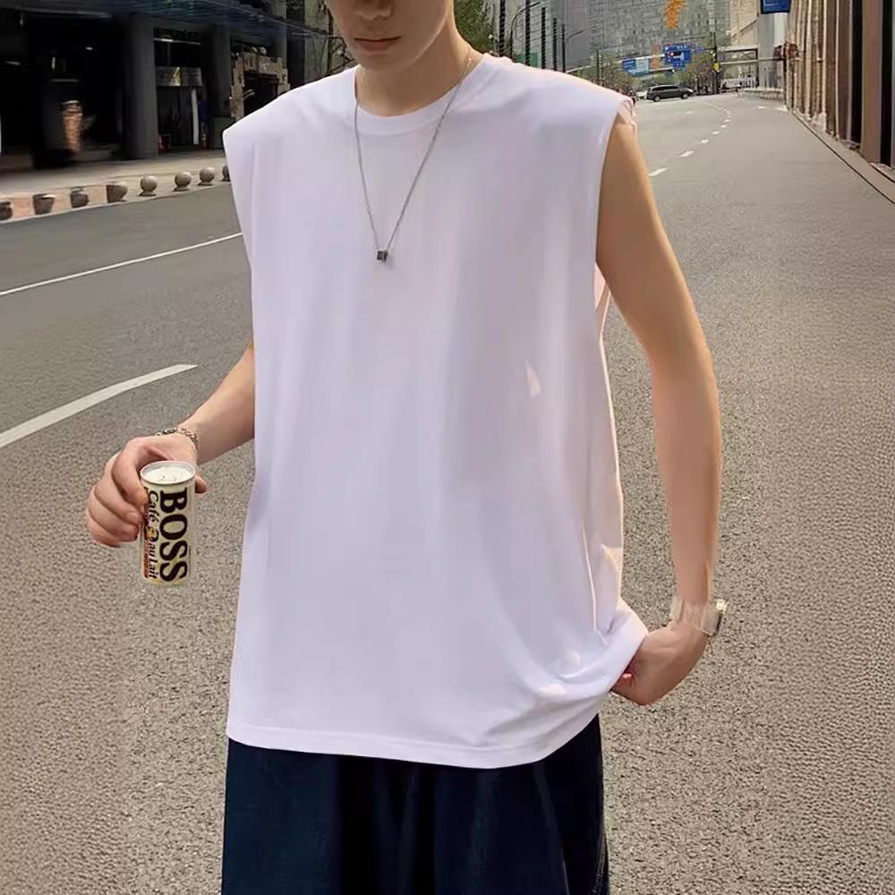 Men's Trendy Korean Solid Color Sleeveless T-Shirt Vest