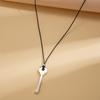 Simple metal key, black rope necklace, niche design, long sweater chain necklace