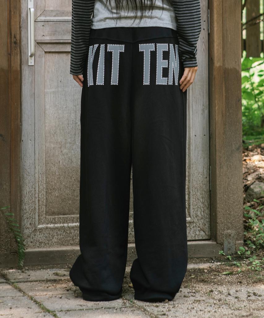 CAVISH Kitten Wide Sweat Pants Black(Cv2Gffpa03A)