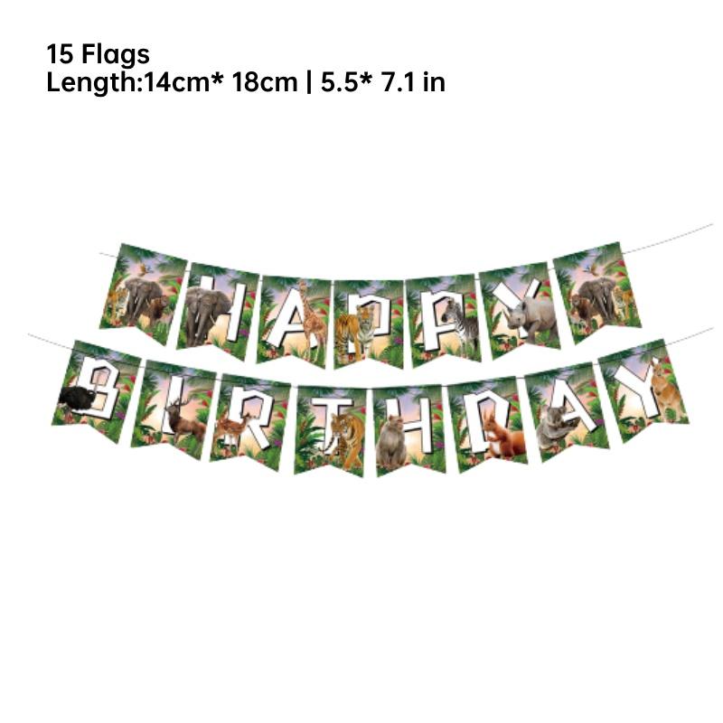 Jungle Animal Zoo Birthday Party Supplies For Boys Jungle Theme Decorations For Baby's First Birthday Tableware And Tablecloth