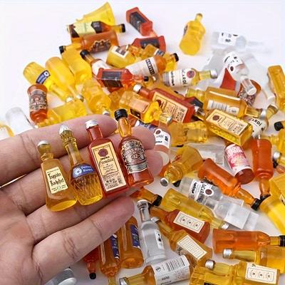 10Pcs 1/12 Scale Miniature Resin Bottle Set Ornament - DIY Miniature Kitchen/livroom Scene Decoration - Perfect Gift