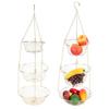 Multifunction 3 Tier Removable Hanging Fruit Baskets Vegetable Storage Organizer for Kitchen Garden