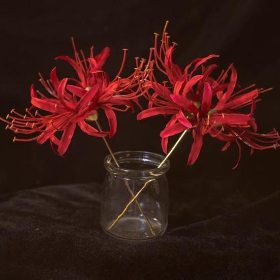 Hairpin Ancient Chinese Hanfu Inspired Simulated Flower Hairpin with Tassel Design Thick Curly Hair Wedding Accessory