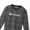 Champion Long Sleeve Crew Script School Charcoal Kids' T-Shirt, Neck, Logo, Boys, CK-YS405,