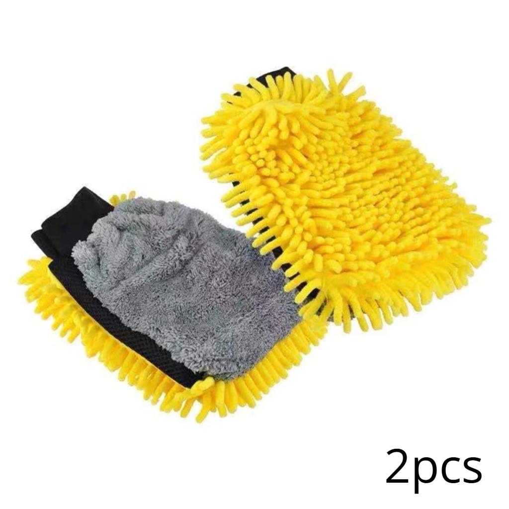 Microfiber Wipe Car Sponge Chenille Car Wash Gloves Scratch Free Double-Sided Coral Velvet Uses For Car Cleaning Tool
