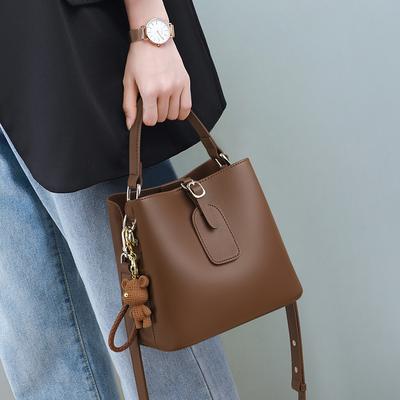 Bucket Bag for Women's New Genuine Leather Women's Bag Autumn and Winter Large Capacity Single-shoulder Hand Crossbody Bag