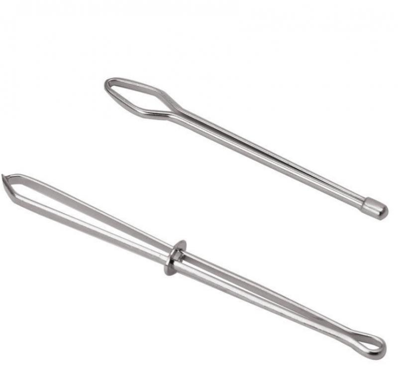 2Pcs/set Elastic Metal Drawstring Rope Threaders Sliver Split Pins Fixer Self-Locking Tweezer For Apparel Sewing Supplies