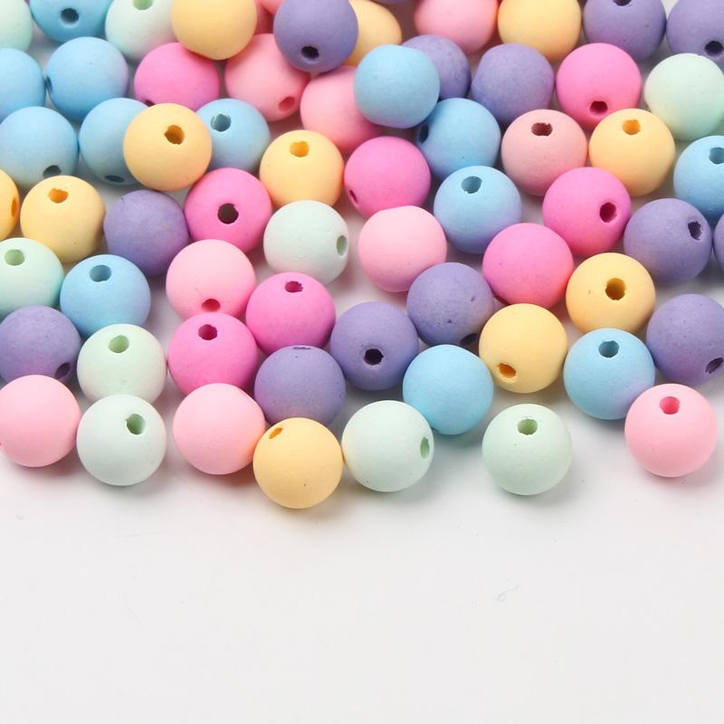 6/8/10mm Macaron Color Matte Acrylic Beads Round Spacer Loose Beads For Jewelry Making DIY Bracelet Necklace Crafts Accessories